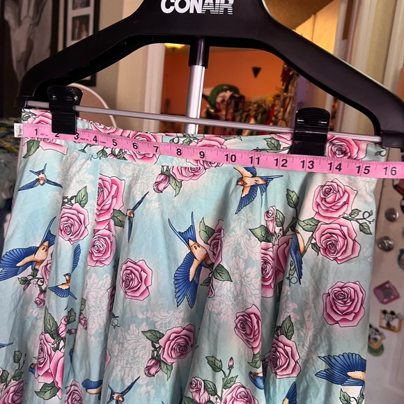 Floral Print Skirt - Blue and Pink - Picture 2 of 5
